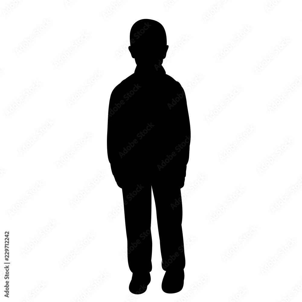 isolated, boy silhouette