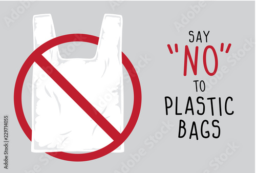 vector sign, say no to plastic bags.