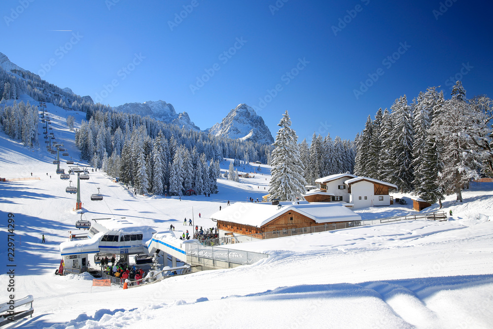 Skilift in Garmisch-Partenkirchen, Bayern, Deutschland