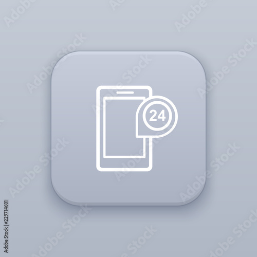 Phone online 24 button, best vector