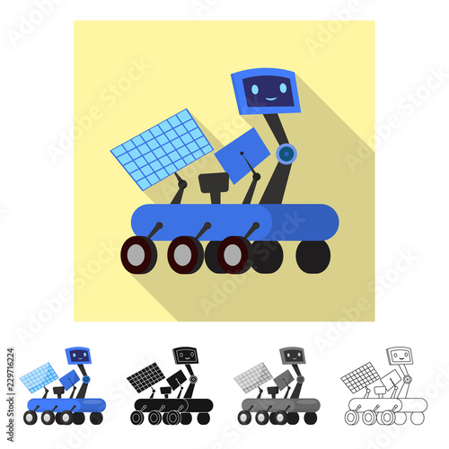 Vector design of robot and factory symbol. Collection of robot and space stock vector illustration.