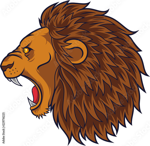 Fototapeta Naklejka Na Ścianę i Meble -  Angry lion head mascot