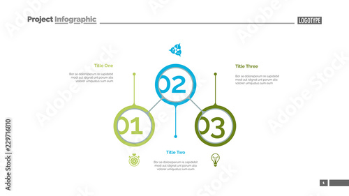 Business aspects circles slide template. Business data. Graph, diagram. Concept for templates, presentation, report. Can be used for topics like start-up, development strategy, teamwork