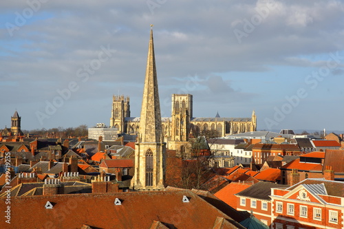 General view of York with the Minster in the background, York, Yorkshire, UK