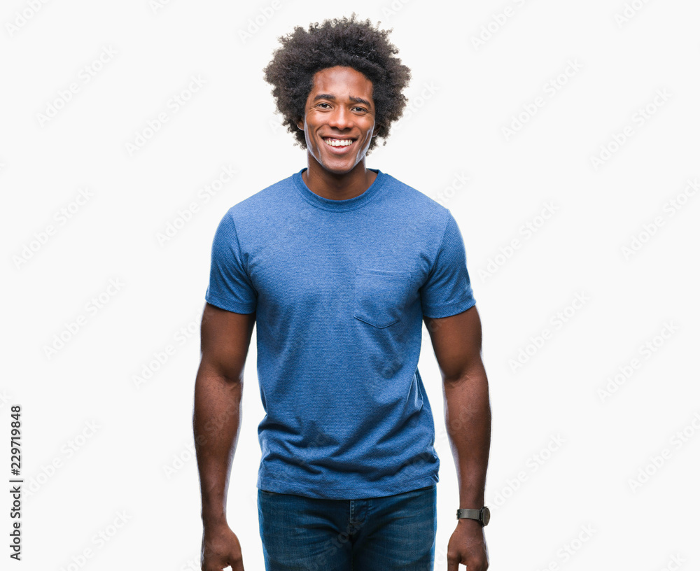 Afro american man over isolated background with a happy and cool smile on face. Lucky person. Afro american man over isolated background with a happy and cool smile on face. Lucky person.