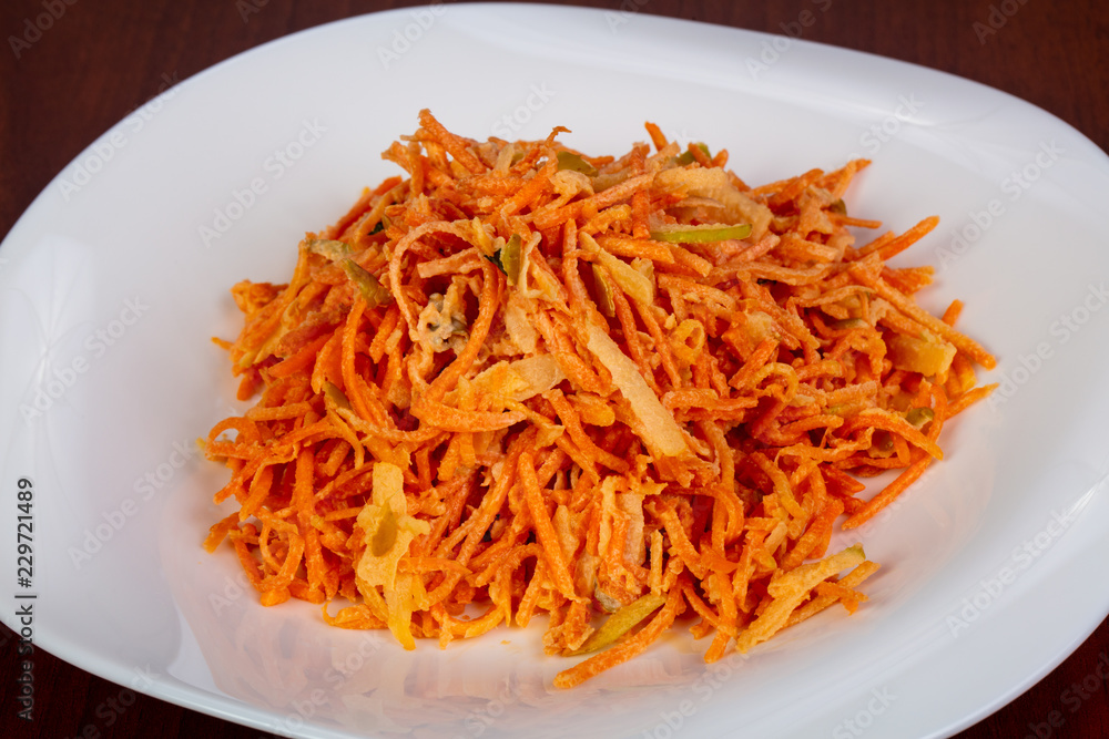 Salad with carrots and apple Salad with carrots and apple