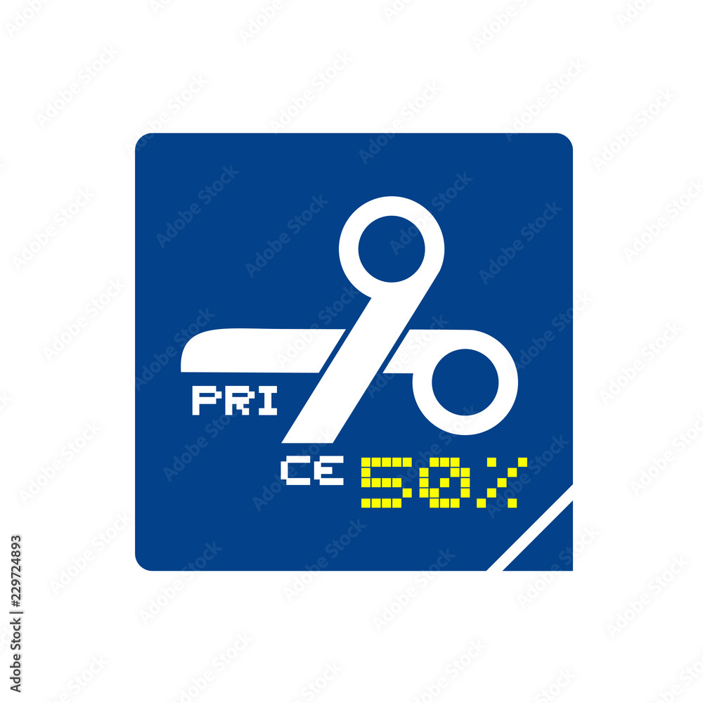 Half price discount symbol Half price discount symbol
