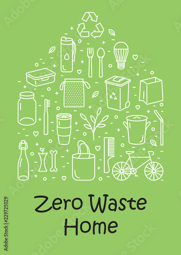 Vector Zero Waste Home Icon Banner