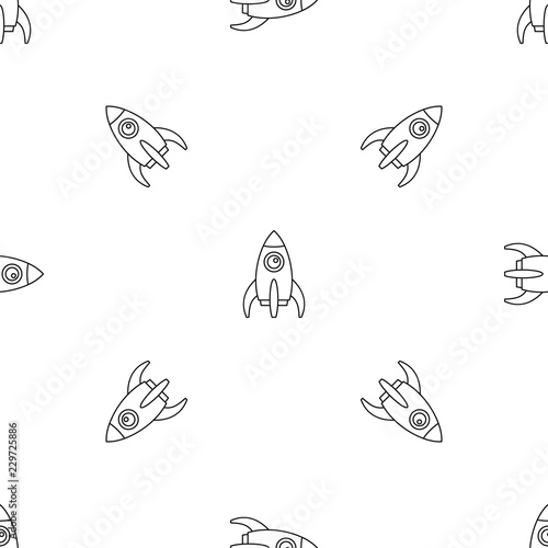 Space rocket pattern seamless vector repeat geometric for any web design