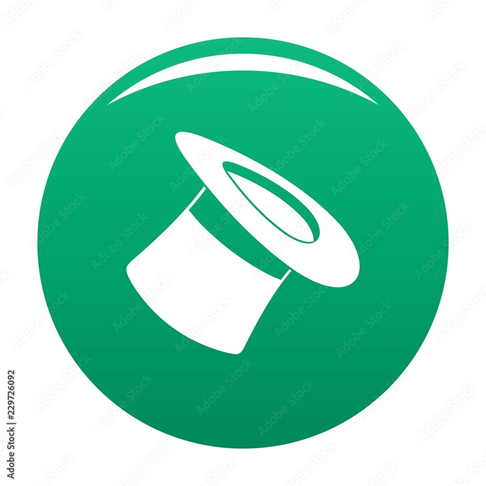 Inverted hat icon. Simple illustration of inverted hat vector icon for any design green Inverted hat icon. Simple illustration of inverted hat vector icon for any design green