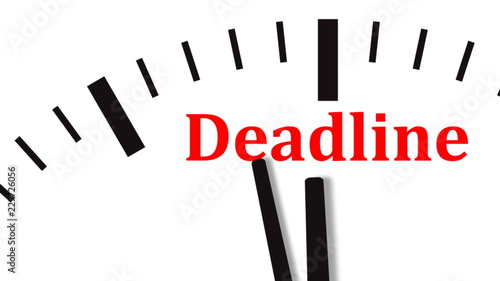 Illustration of white clock countdown to deadline.