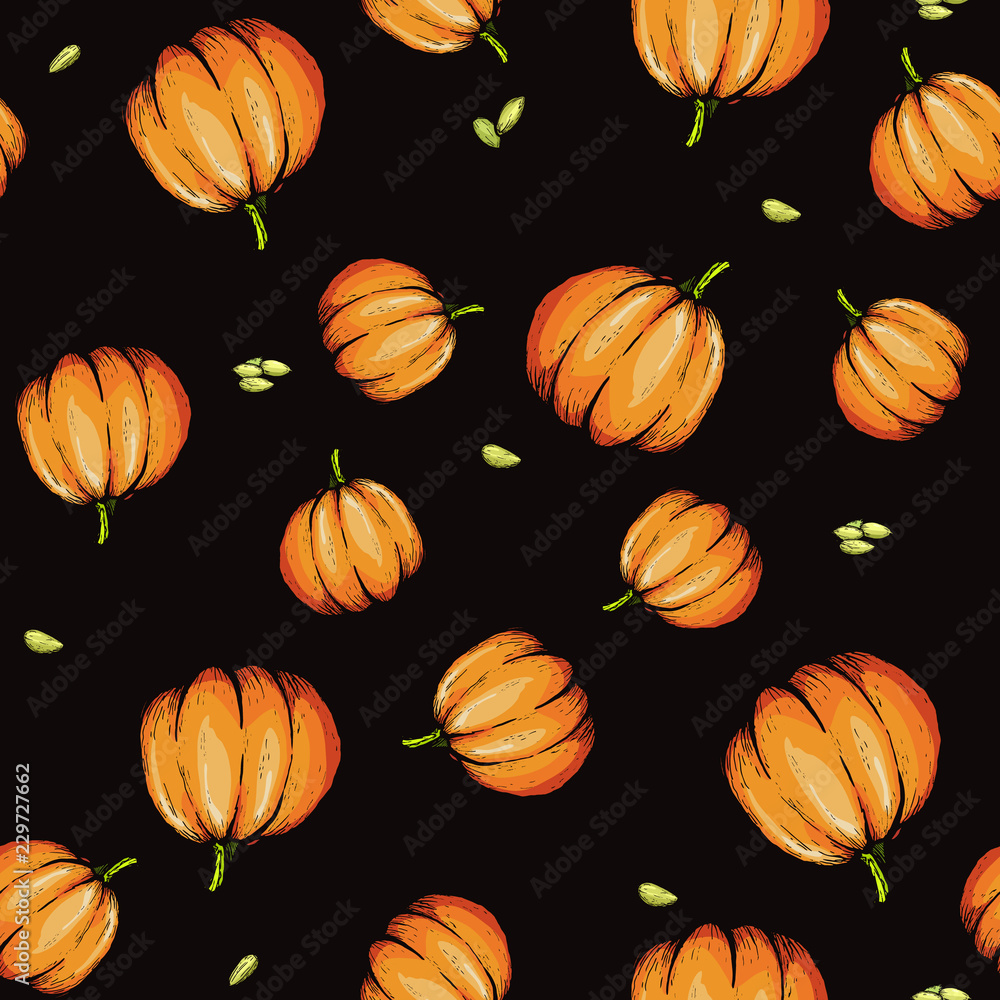 Colorful pumpkin sketch hand drawn illustration. Colorful pumpkin sketch hand drawn illustration.