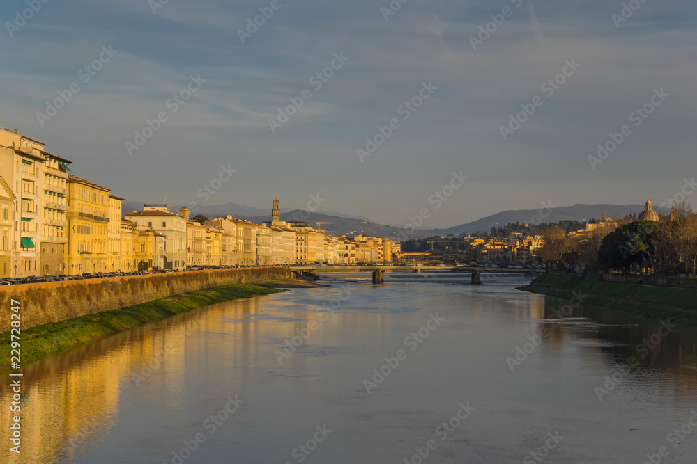 Fototapeta premium florenz arno ansicht italien stadt cityscape citta tuscany toskana italia