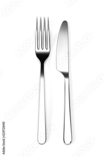 Fork and knife isolated