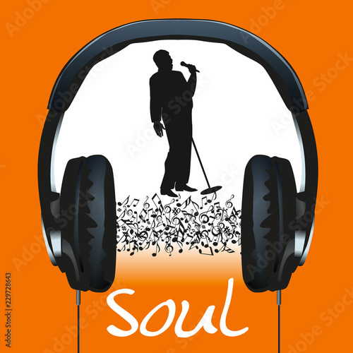 musique, soul, casque, audio, funk, pochette, concert, notes de musique, symbole, affiche