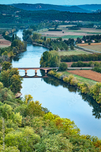 River Dordogne from Domme  Aquitaine  France