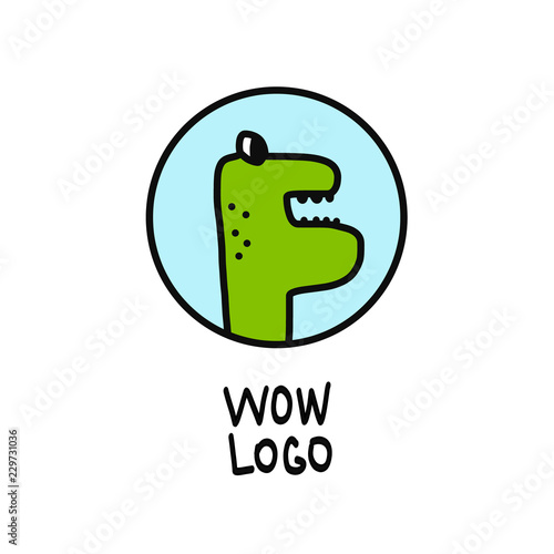 dinosaur, sauropod vector logo isolated on white