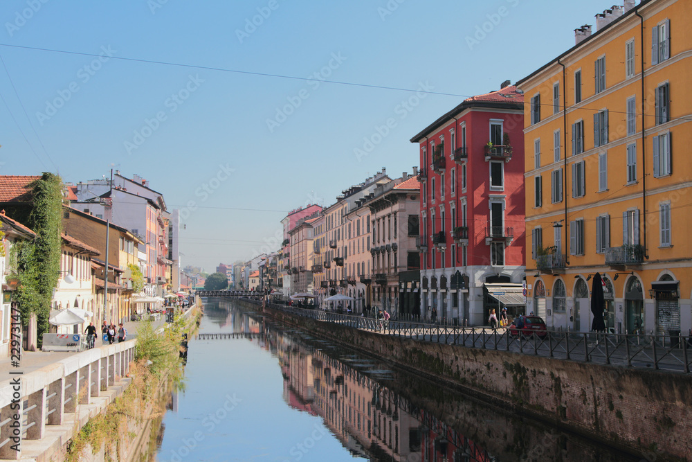 Naviglio Grande channel. Milan, Italy
