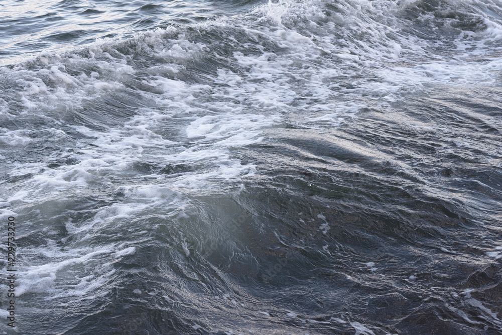 Fototapeta premium Background texture image of sea water from above copyspace design