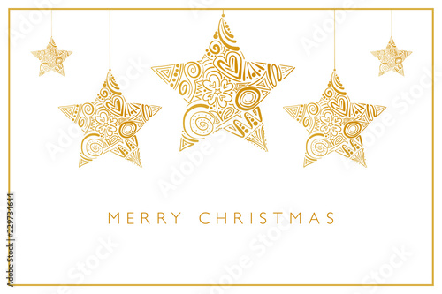 Merry Christmas - goldene Sterne Ornament