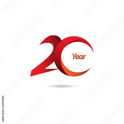 20 Year Anniversary Vector Template Design Illustration