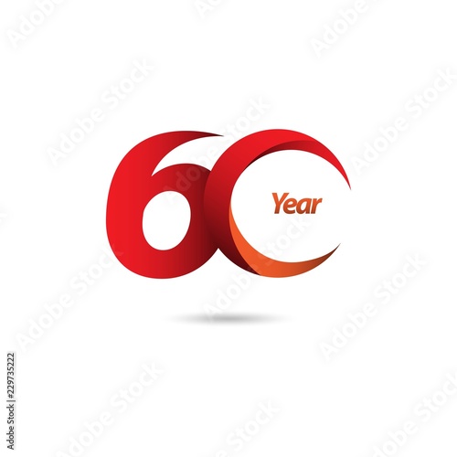 60 Year Anniversary Vector Template Design Illustration