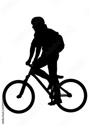 Sport people whit bike on white background