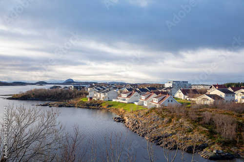 Residential area at Mosheim in Brønnøy municipality, Northern Norway