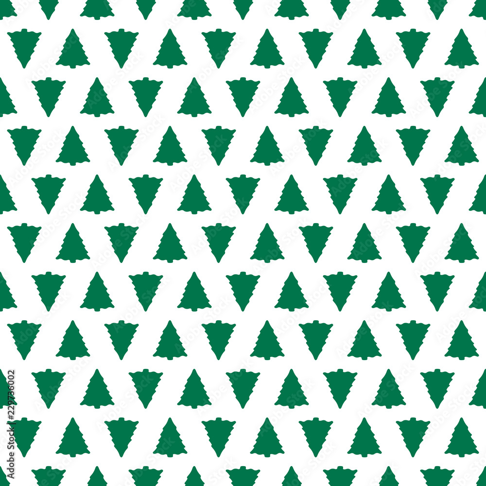 Green pine seamless pattern in geometric style. Green pine seamless pattern in geometric style.
