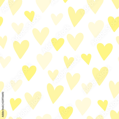 Pretty White Hearts Pattern Honey Yellow Wrapping Paper, Zazzle