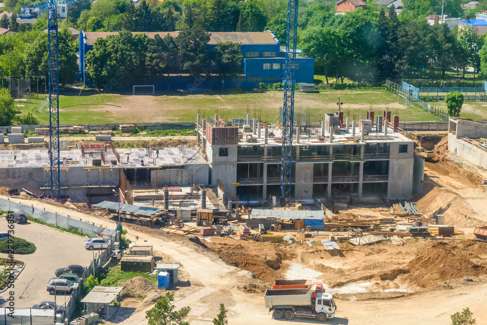 Construction site of new residential building Construction site of new residential building