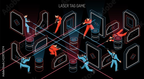 Laser Tag Isometric Banner