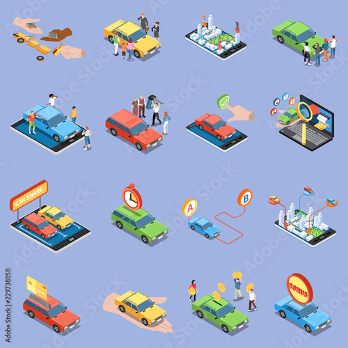Carsharing Icons Set
