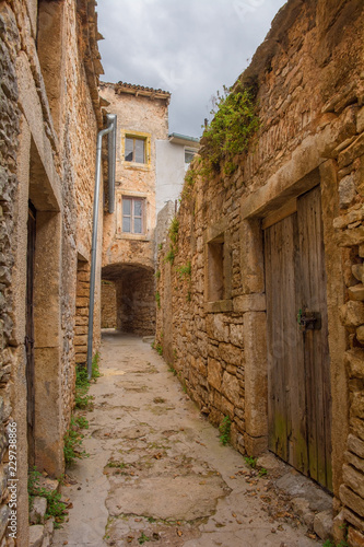 An alleyway in the historic village of Vodnjan  also called Dignano  in Istria  Croatia  