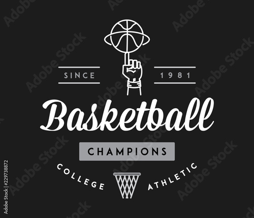 Basketball champions white on black