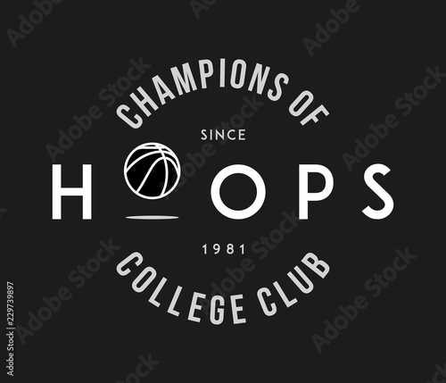 Basketball Hoops white on black