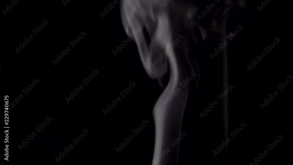 White Steam Rises from up. White smoke over a black background. Smoke slowly floating through space against black background. Slow Motion. White Steam Rises from up. White smoke over a black background. Smoke slowly floating through space against black background. Slow Motion.
