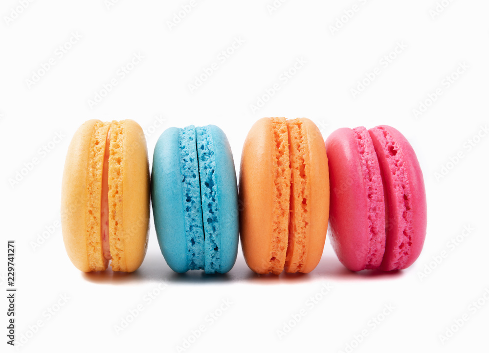 colorful macaroons isolated on white background colorful macaroons isolated on white background