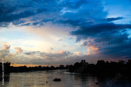 Sunset and evening sky.