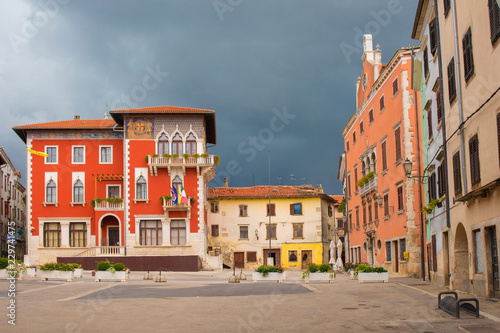 Buildings in the historic village of Vodnjan (also called Dignano) in Istria, Croatia 