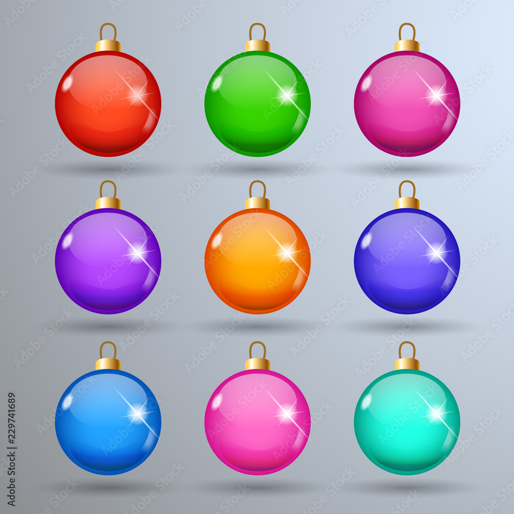 Set of color Christmas balls Set of color Christmas balls