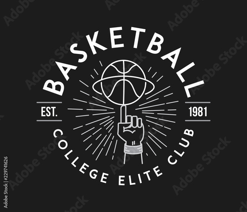Basketball white on black