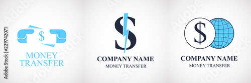 Express money transfer vector logo, icon set.