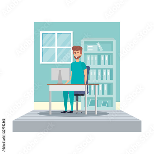 general practitioner in consulting room