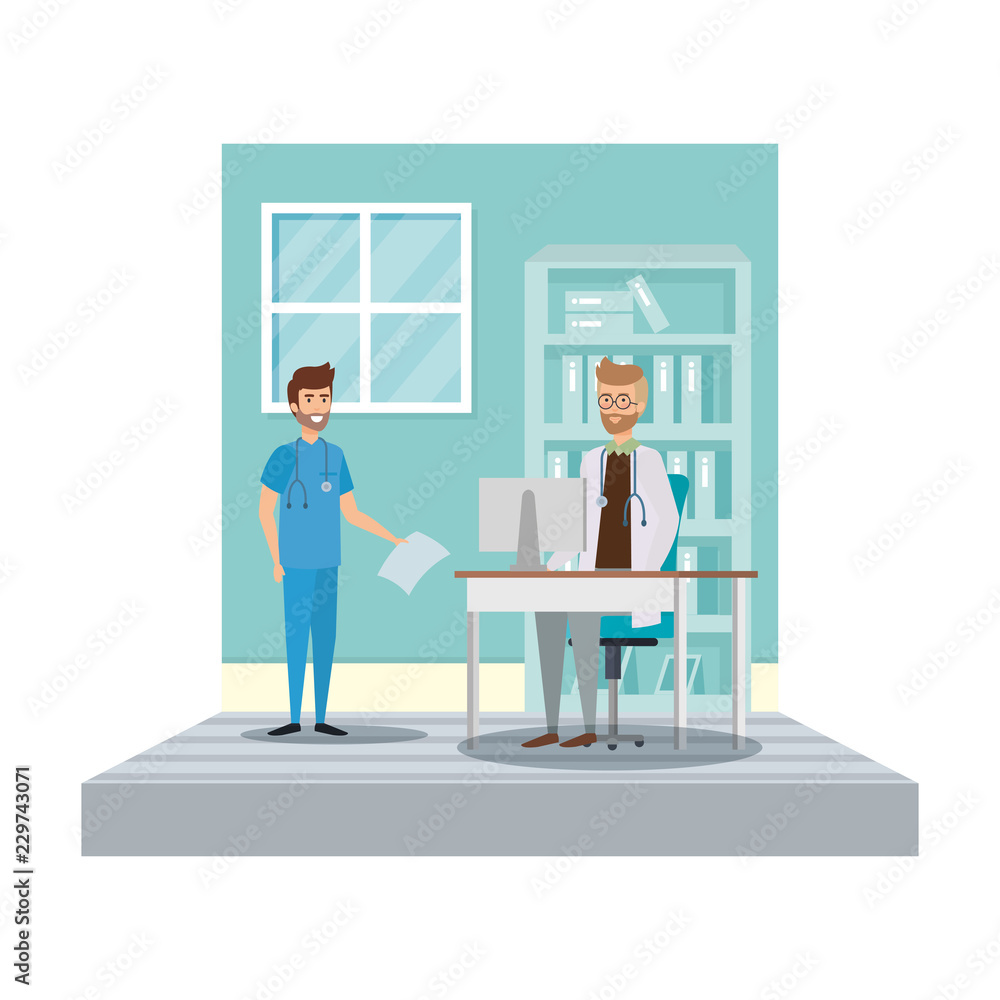 doctor in consulting room doctor in consulting room