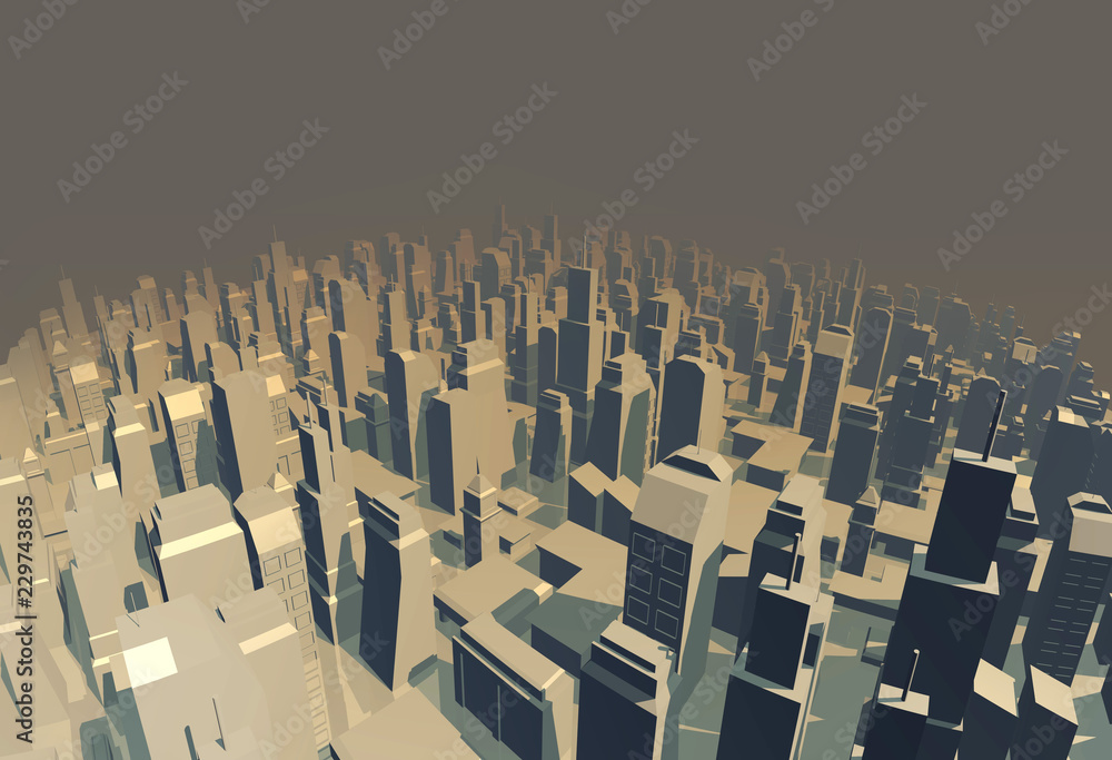 Obraz premium 3D render city illustration