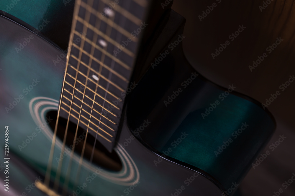 Obraz premium Classical guitar strings close up