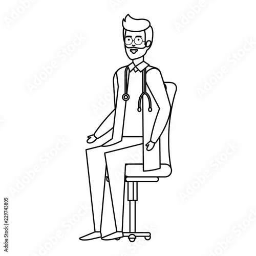 doctor sitting in office chair