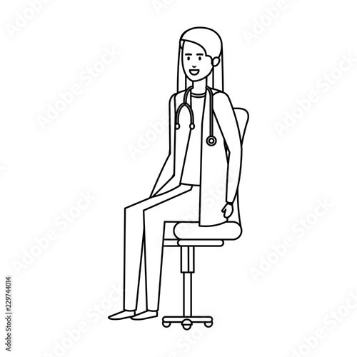 female doctor in office chair