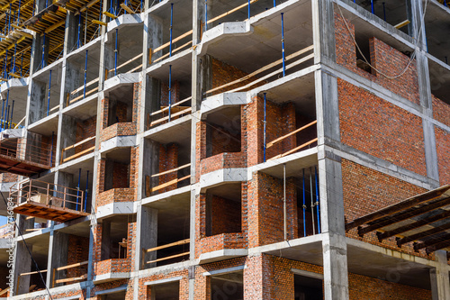 Construction of new modern residential building